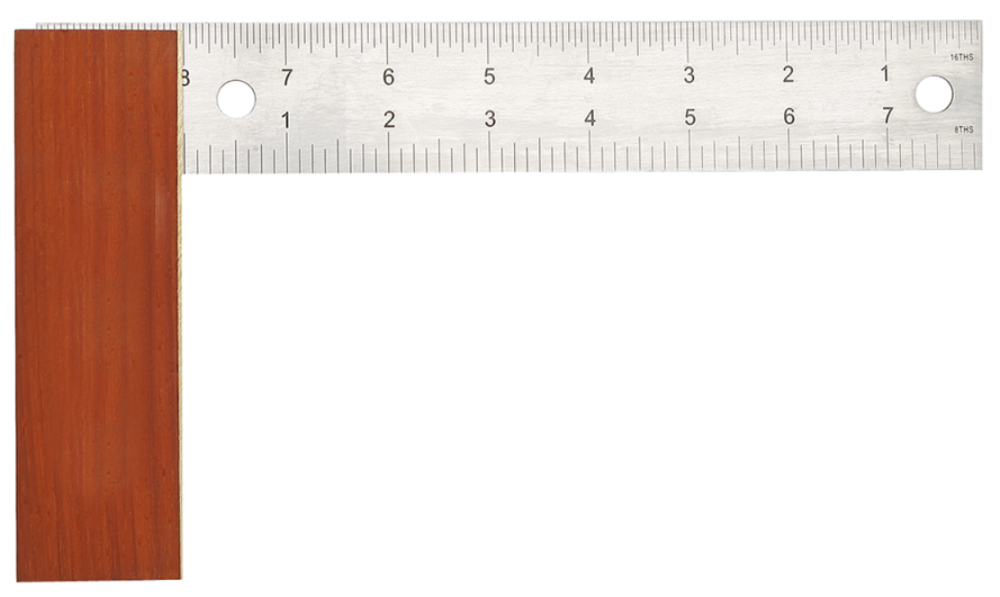 Угольник измерительный WORKPRO 200 мм с деревянной рукояткой (WP264004) – №1