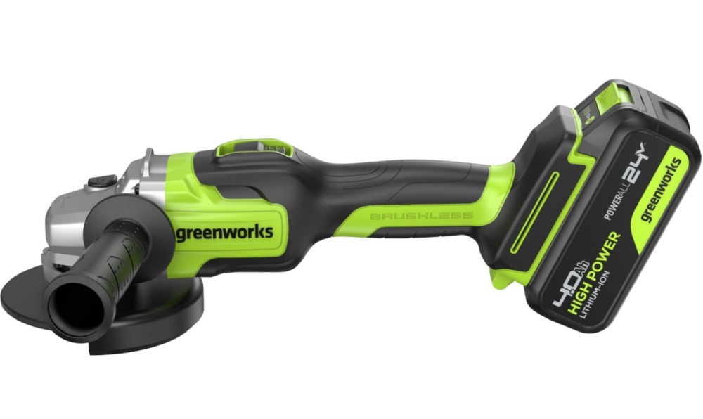 Аккумуляторная УШМ Greenworks GD24AG 24В (1х4,0 Ач) 3200207CUB – фото №1 Аккумуляторная УШМ Greenworks GD24AG 24В (1х4,0 Ач) 3200207CUB – №1
