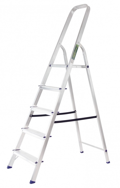 Стремянка алюминиевая Сибртех, 5 ступеней (97715) – №1
