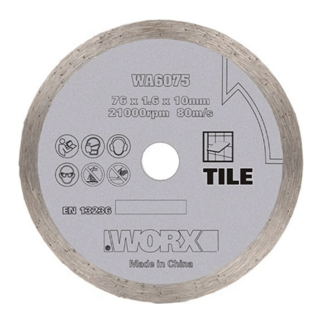 Диск алмазный Worx 76х1,6х10 мм – фото №1 Диск алмазный Worx 76х1,6х10 мм – №1