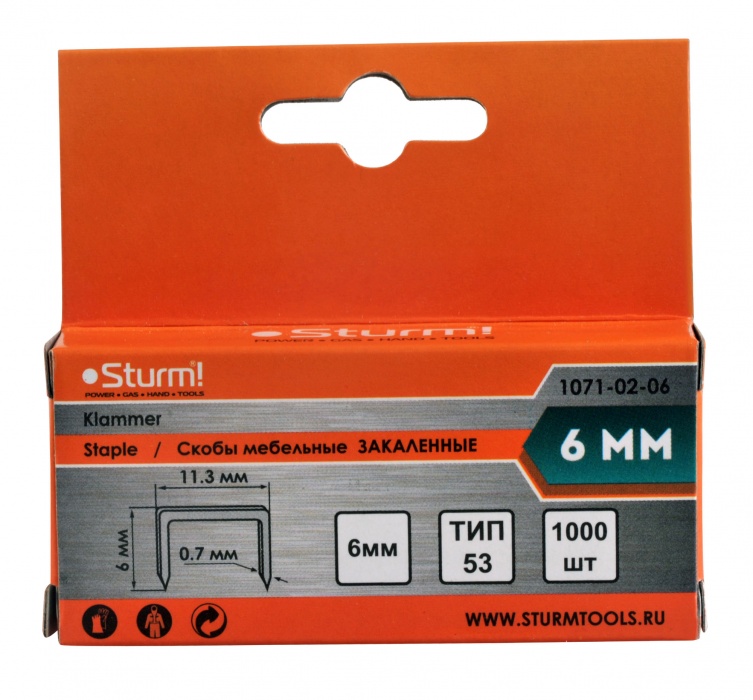 Скобы для степлера Sturm 53/6 мм (1000 шт) – №1