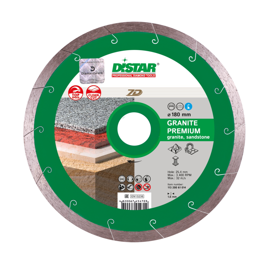 Диск алмазный Distar Granite Premium 180х25,4 мм – фото №1 Диск алмазный Distar Granite Premium 180х25,4 мм – №1