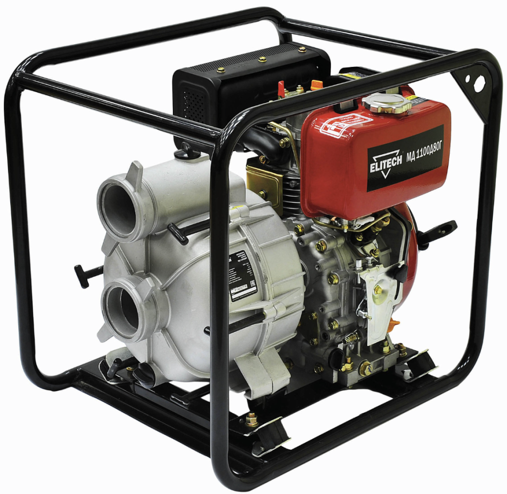 Мотопомпа дизельная Elitech МД 1100Д 80Г – №1