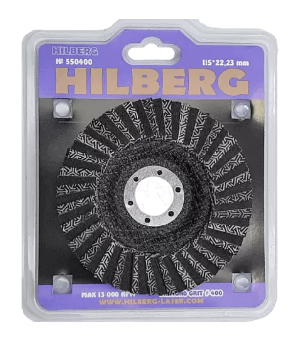 Диск лепестковый Hilberg Super 115х22,2 мм №400 алмазный – фото №1 Диск лепестковый Hilberg Super 115х22,2 мм №400 алмазный – №1