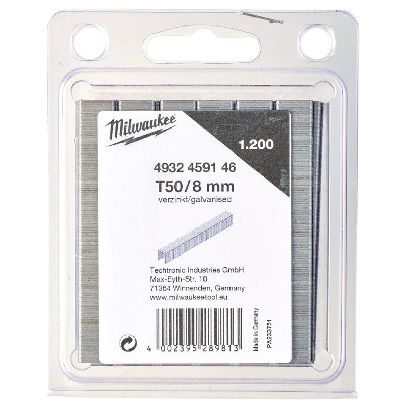 Скобы для степлера Milwaukee T50/8 мм (1200 шт) – №1