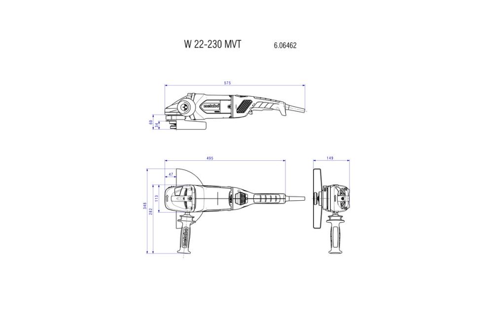 УШМ Metabo W 22-230 MVT – фото №1 УШМ Metabo W 22-230 MVT – №1