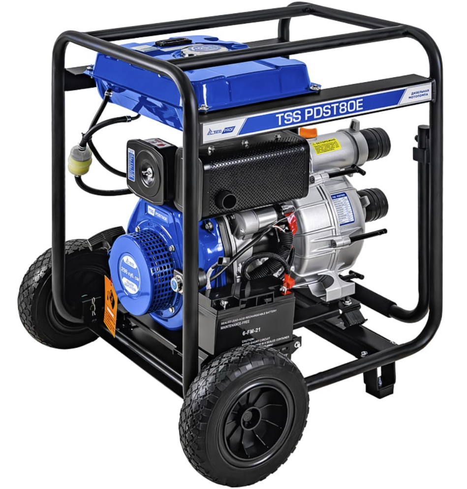 Мотопомпа дизельная TSS PDST80E с электростартом и аккумулятором – №3