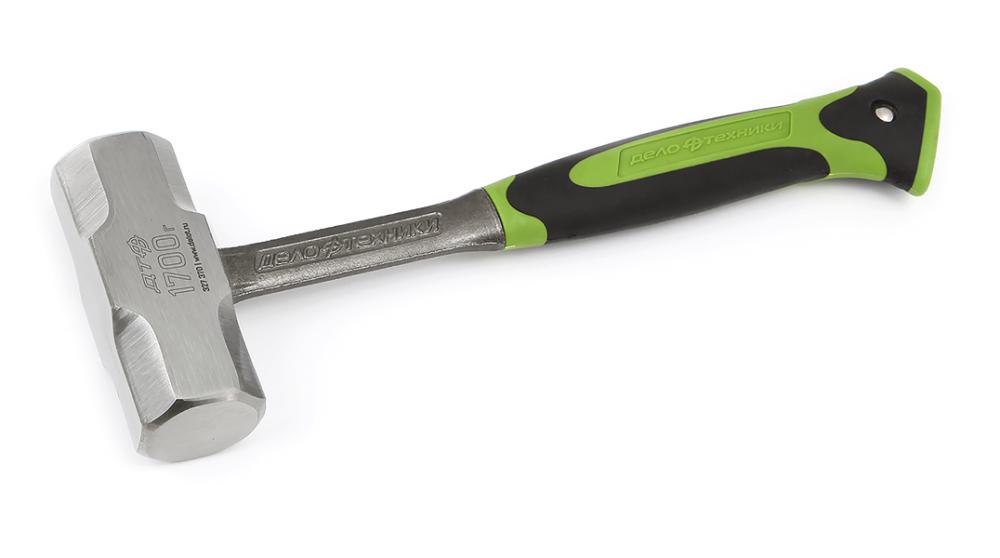 Кувалда Дело Техники с фиберглассовой рукояткой, цельнокованая круглая 1700 гр. – №1