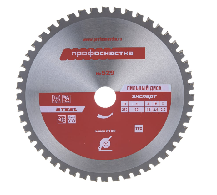 Диск пильный ПрофОснастка Эксперт №529 TFZ0 250х30 мм 48T – фото №1 Диск пильный ПрофОснастка Эксперт №529 TFZ0 250х30 мм 48T – №1