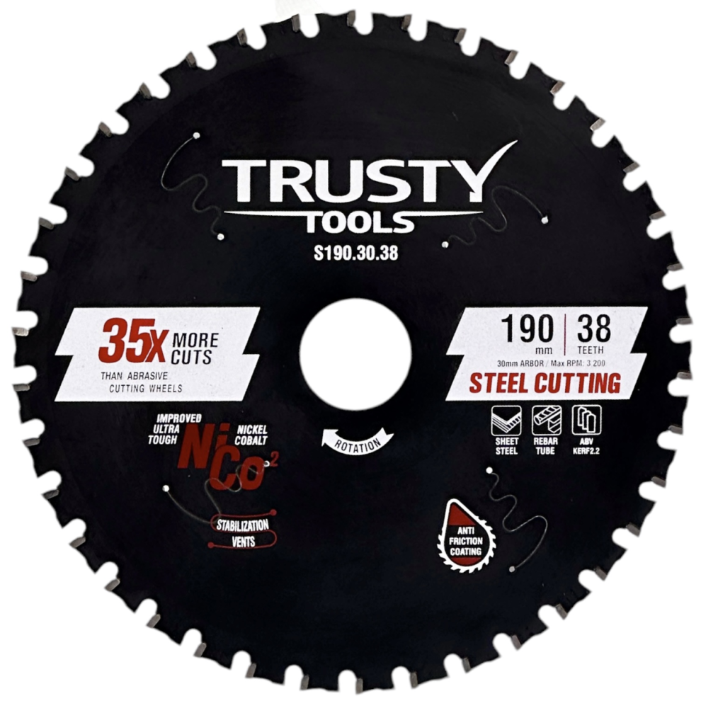 Диск пильный Trusty-Tools Cutting 190х30 мм 38T по стали – фото №1 Диск пильный Trusty-Tools Cutting 190х30 мм 38T по стали – №1