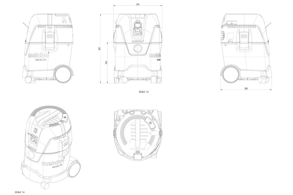Пылесос промышленный Metabo ASA 25 L PC – фото №4 Пылесос промышленный Metabo ASA 25 L PC – №4