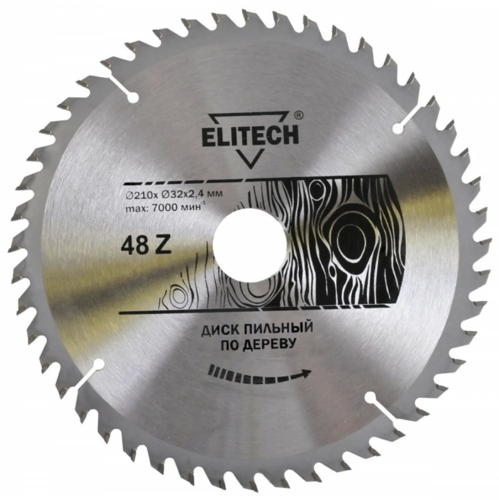 Диск пильный Elitech 210x2,4х32/30 мм 48T – №1