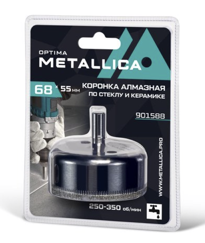 Коронка алмазная Metallica Optima 68x55 мм #80 по стеклу/плитке – фото №1 Коронка алмазная Metallica Optima 68x55 мм #80 по стеклу/плитке – №1