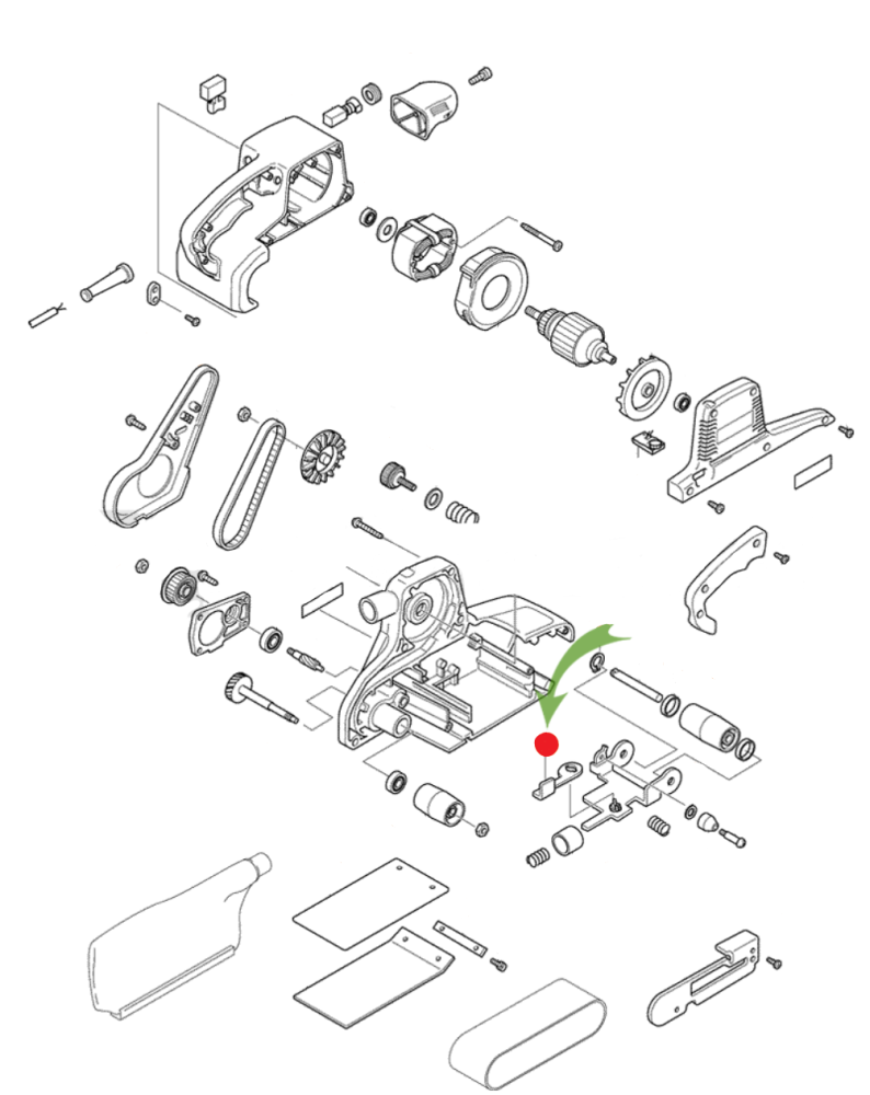 Рычаг Makita для ЛШМ 9903/ 9404/ 9920 – фото №1 Рычаг Makita для ЛШМ 9903/ 9404/ 9920 – №1