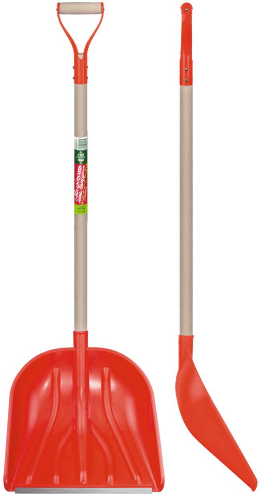 Лопата для снега ЦентроИнструмент БЦМ красная с металлической ручкой (1726-Ч) – №1