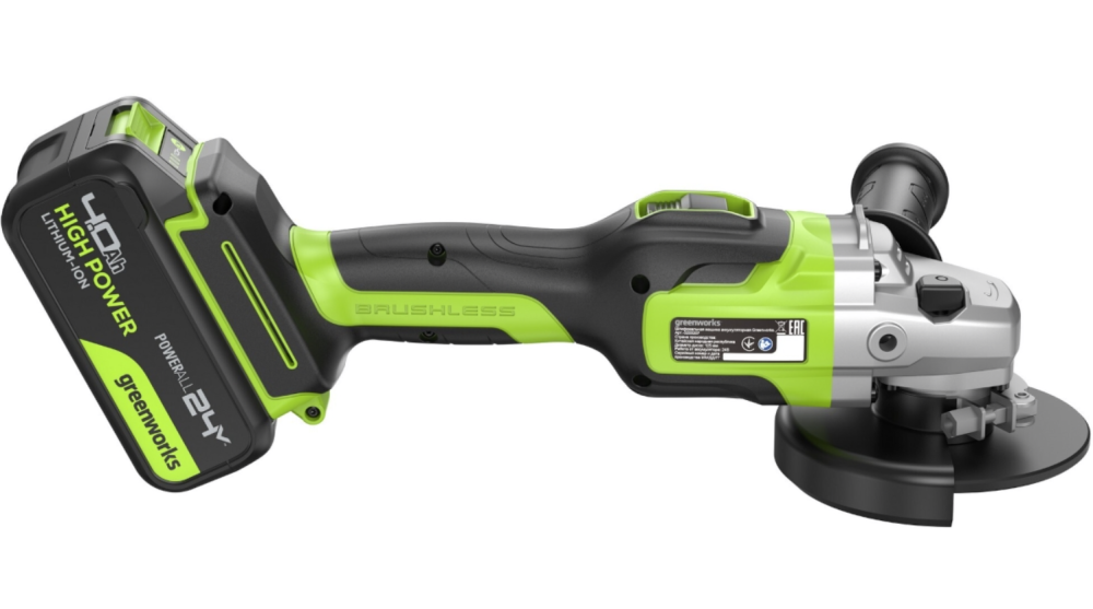 Аккумуляторная УШМ Greenworks GD24AG 24В (1х4,0 Ач) 3200207CUB – фото №2 Аккумуляторная УШМ Greenworks GD24AG 24В (1х4,0 Ач) 3200207CUB – №2