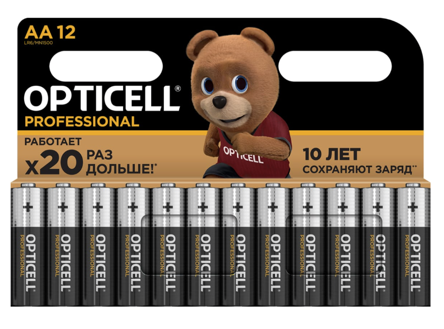 Батарейки Opticell Professional AA LR6 алкалиновые (12 шт) – фото №1 Батарейки Opticell Professional AA LR6 алкалиновые (12 шт) – №1
