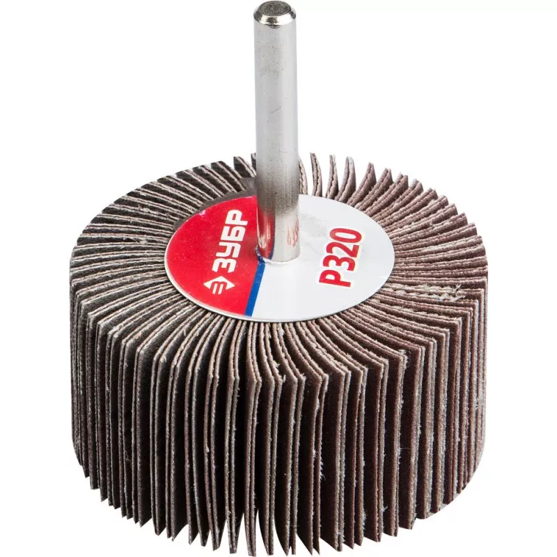 Диск шлифовальный лепестковый Зубр 60х30х6 мм P320 на шпильке – №1