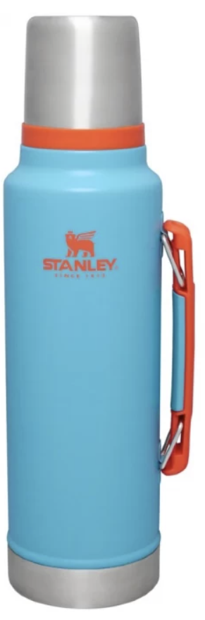 Термос Stanley Classic 1,4 л голубой с оранжевым лого – фото №1 Термос Stanley Classic 1,4 л голубой с оранжевым лого – №1