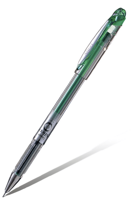 Ручка гелевая Pentel Slicci 0,7 мм, зеленая – №1