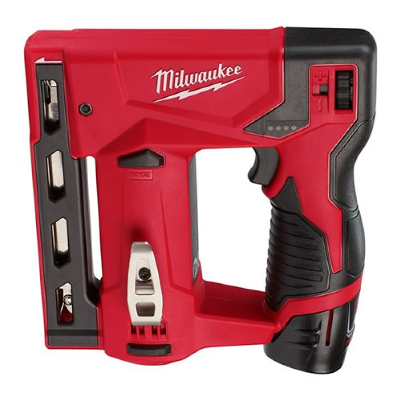Аккумуляторный степлер Milwaukee M12 BST-202X (2х2,0 Ач) – фото №1 Аккумуляторный степлер Milwaukee M12 BST-202X (2х2,0 Ач) – №1