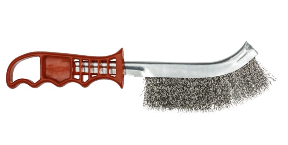 Щётка с пластиковой рукояткой ПрофОснастка Эксперт №255 стальная – №1