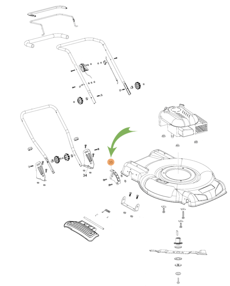 Сектор регулировки высоты Makita для газонокосилок PLM5120/ PLM5121 – №1