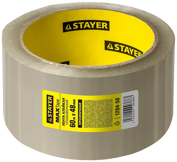 Лента клеящая Stayer Max Tape 48 мм х 60 м прозрачная – №1