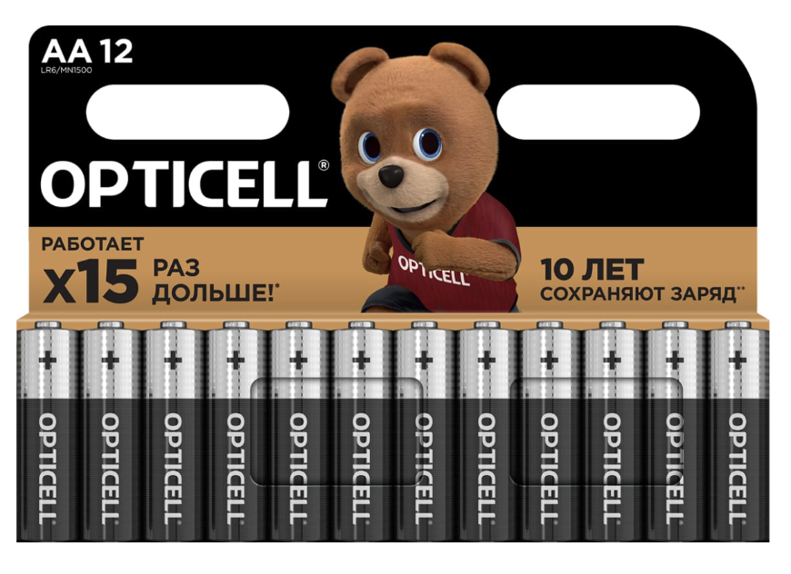 Батарейки Opticell Basic AA LR6 алкалиновые (12 шт) – №1
