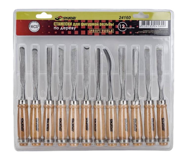 Набор резцов по дереву Skrab (12 шт) – №1