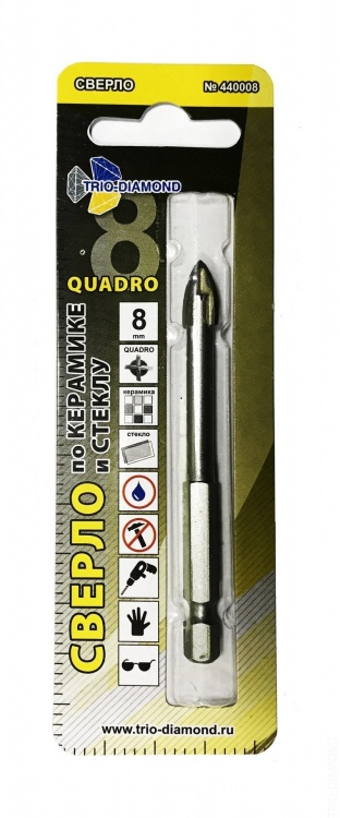 Сверло по керамике и стеклу Trio Diamond Quadro 8 мм – №1