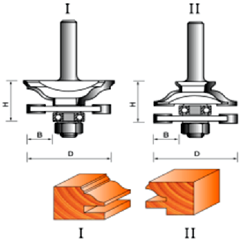 Комплект фрез для соединительных пазов 8х46х24 мм (2 шт) – №1