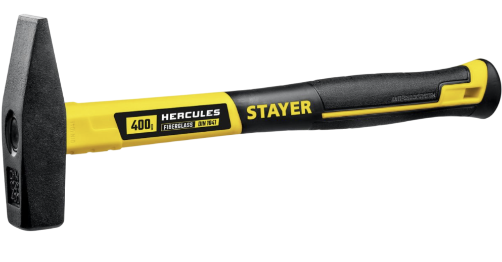 Молоток слесарный Stayer Hercules 400 г. с фиберглассовой рукояткой (20050-04) – фото №1 Молоток слесарный Stayer Hercules 400 г. с фиберглассовой рукояткой (20050-04) – №1