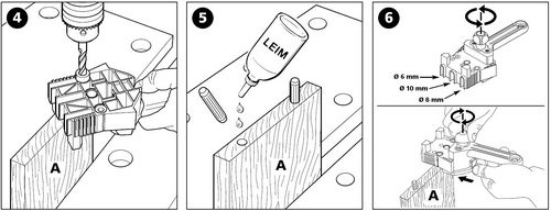 Кондуктор для шкантования Wolfcraft 6,8,10 мм – №2