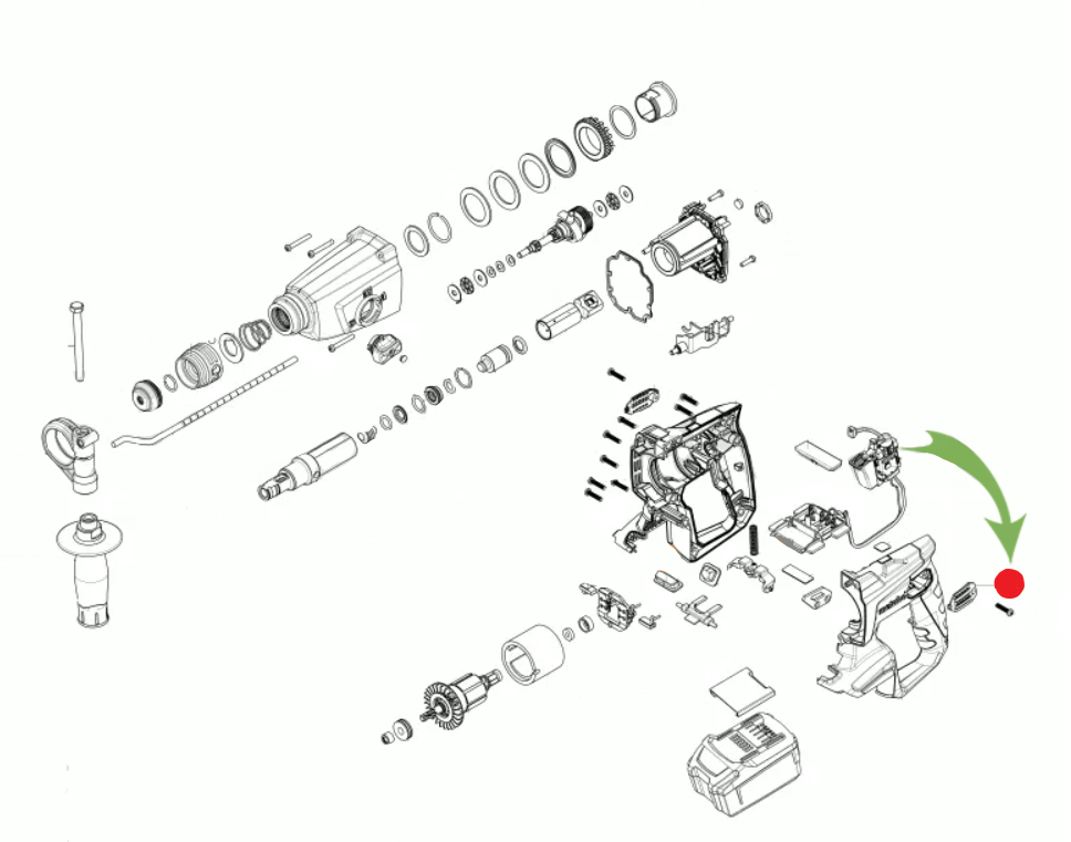 Крышка левая Metabo для перфоратора KHA 18 LTX – №1