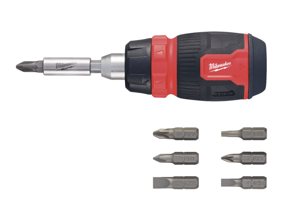 Отвертка универсальная Milwaukee 8-в-1 компактная с трещоткой – №3