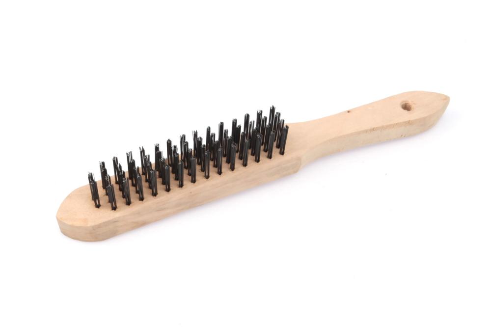 Щётка с деревянной рукояткой Дело Техники 4-х рядная, стальная щетина – №1