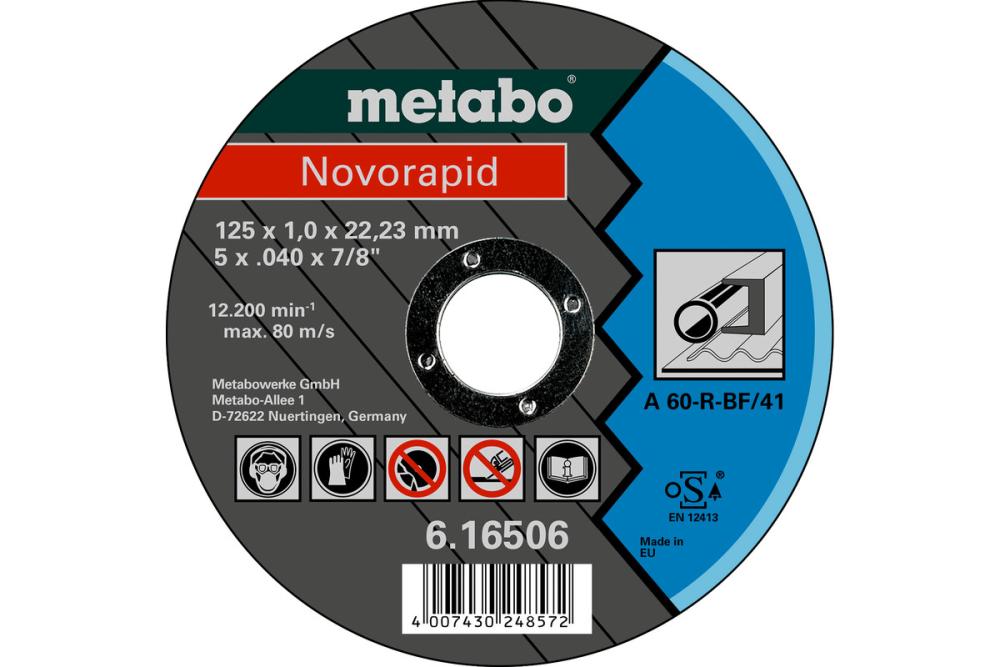 Диск по металлу Metabo Novorapid 125x1,0x22,23 – фото №1 Диск по металлу Metabo Novorapid 125x1,0x22,23 – №1