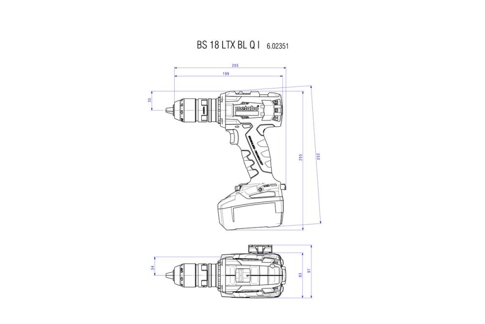 Аккумуляторная дрель-шуруповерт Metabo BS 18 LTX BL Quick I (без акк. и з/у) в кейсе – №7