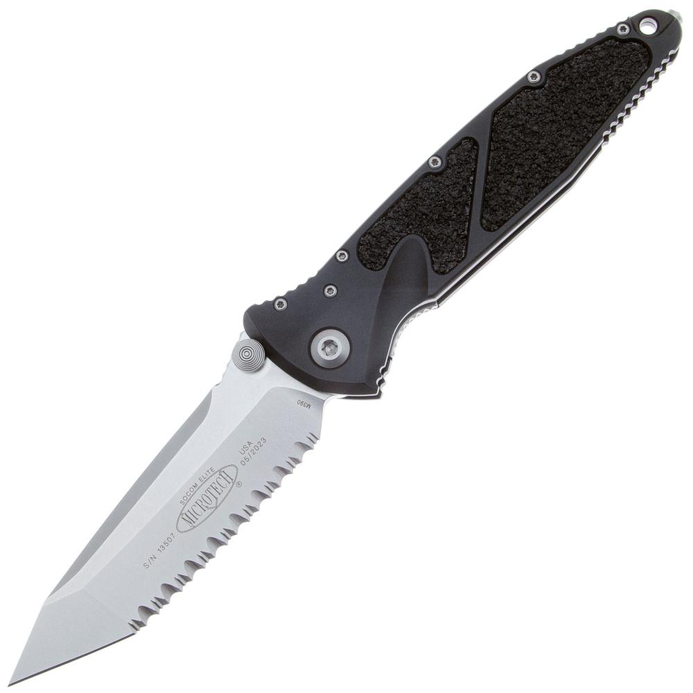 Нож Microtech Socom Elite T/E Stonewashed Serrated (161-12) – фото №1 Нож Microtech Socom Elite T/E Stonewashed Serrated (161-12) – №1
