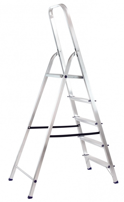 Стремянка алюминиевая Сибртех, 5 ступеней (97715) – №1