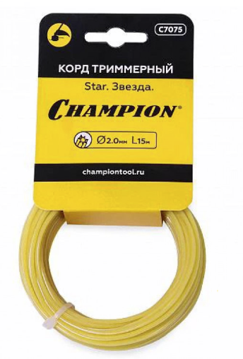 Леска для триммера Champion Star 2,0 мм/15 м звезда – фото №1 Леска для триммера Champion Star 2,0 мм/15 м звезда – №1