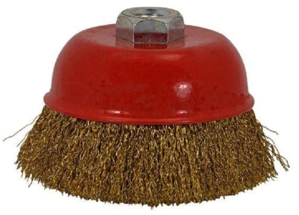 Корщетка для УШМ SEB 75 мм M14, латунная, чаша – №1