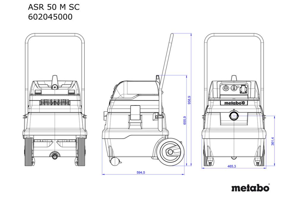 Пылесос промышленный Metabo ASR 50 M SC – фото №2 Пылесос промышленный Metabo ASR 50 M SC – №2