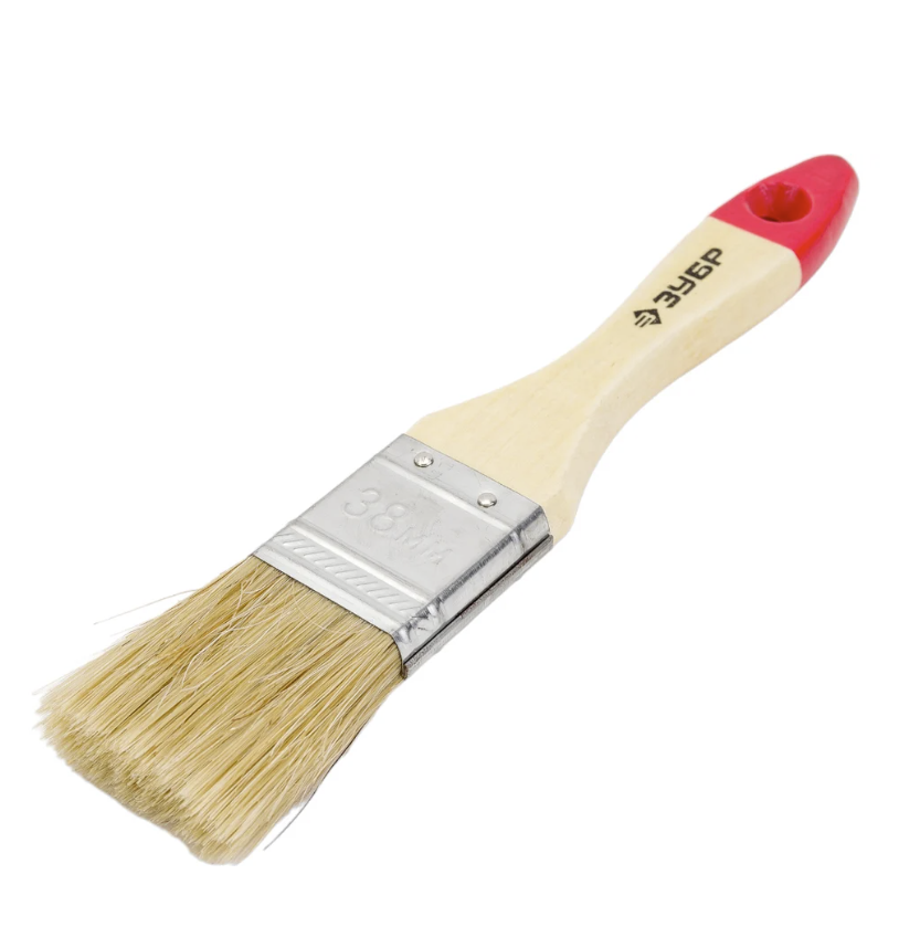 Кисть малярная Зубр Универсал 38 мм плоская с деревянной ручкой – №1