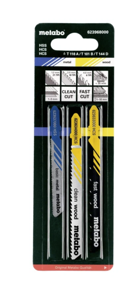 Набор пилок для лобзика Metabo универсальный (3 шт) – №1