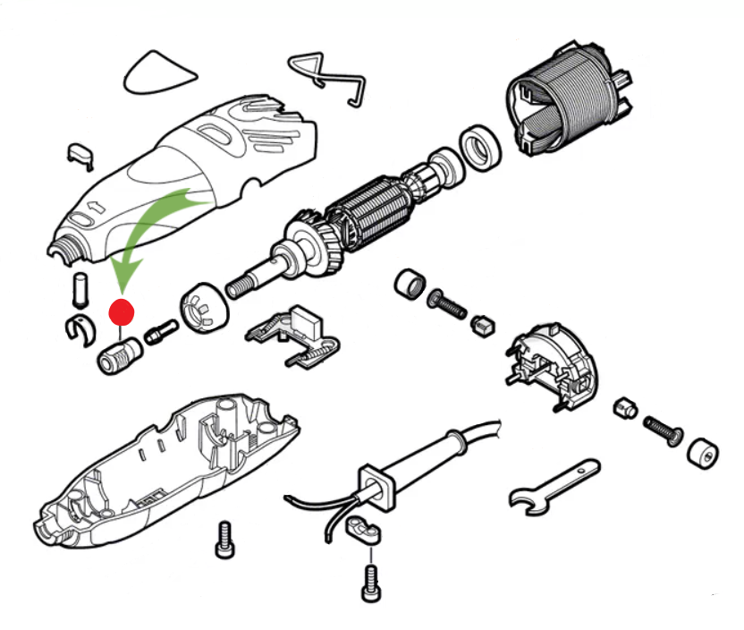 Гайка стяжная Bosch для граверов Dremel и Bosch GRO – №1