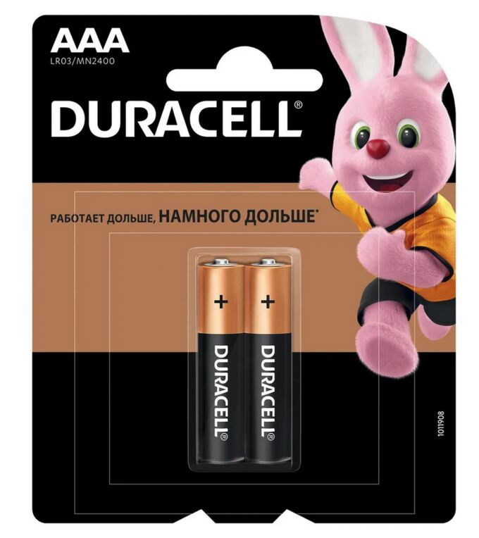 Батарейки Duracell Basic AAA LR03 CN алкалиновые (2 шт) – фото №1 Батарейки Duracell Basic AAA LR03 CN алкалиновые (2 шт) – №1