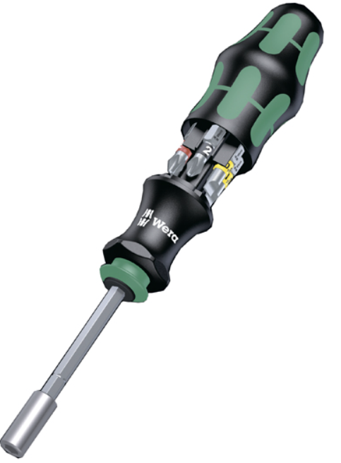 Отвертка с насадками Wera Kraftform Kompakt 28 + открывалка (136504) – №1