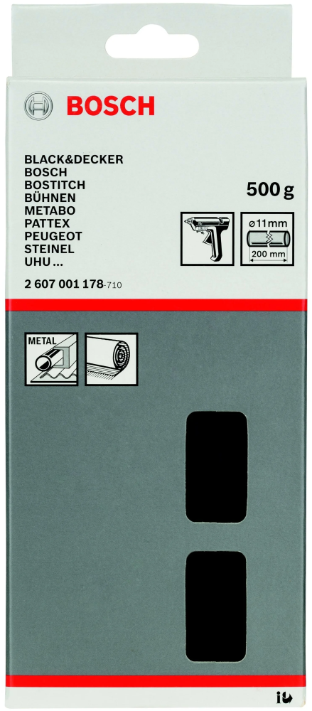 Клей для термопистолета Bosch 11х200 мм черный (2607001178) – №1